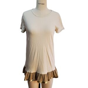Simply Vera‎ Wang Tan Flutter Hem Top Size M